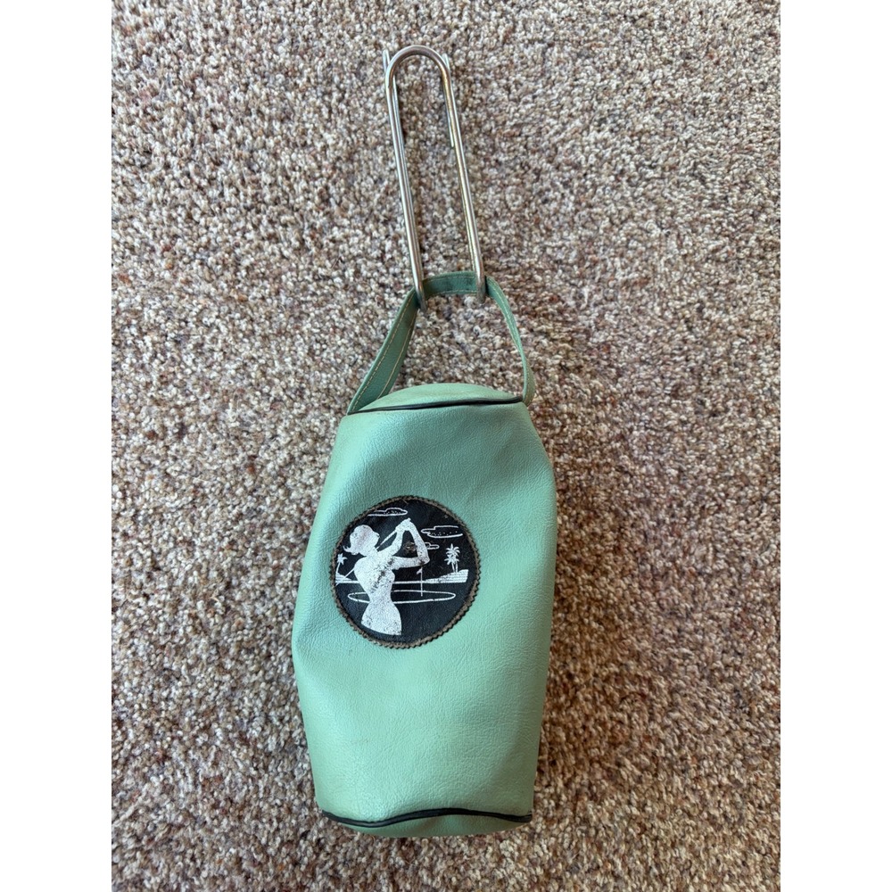 Vintage Mint Green Golf Accessory Pouch Bag Female Golfer Graphic
